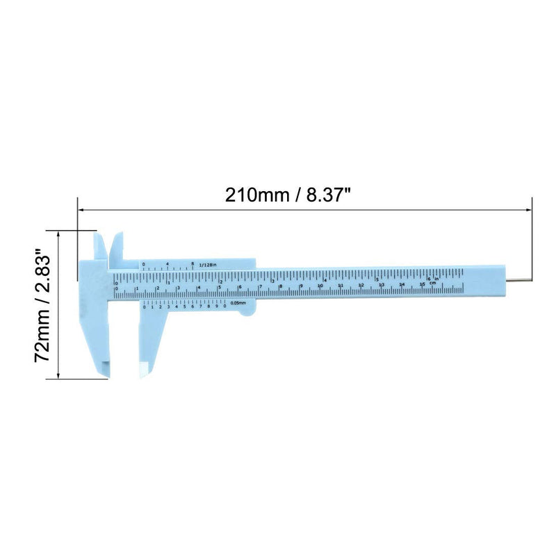 uxcell Vernier Caliper 150mm Mini Double Scale Plastic Metal Ruler Measuring Tool Blue