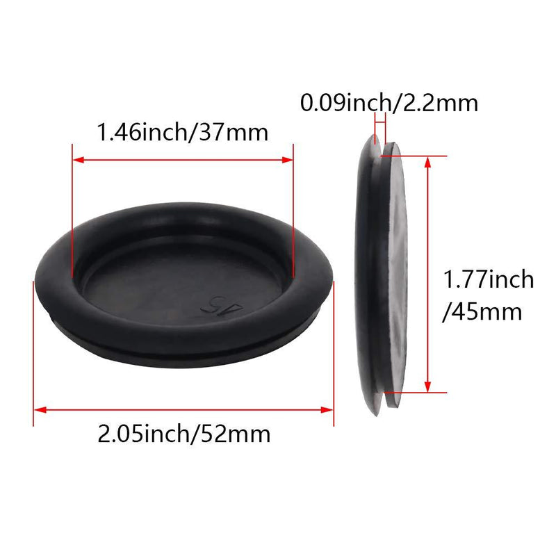 Fielect Rubber Grommet 20Pcs 45mm Mounting Dia Oil Resistant Armature Rubber Grommets for Wiring Cable Black 20Pcs Hole Dia:45mm