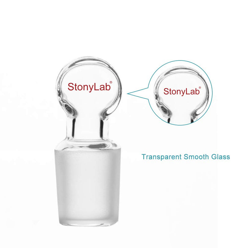 StonyLab Glass Penny Head Glass Hollow Stopper for 19/22 Outer Joint Glass, with Closed Bottom (1 Pack) 19/22 Joint