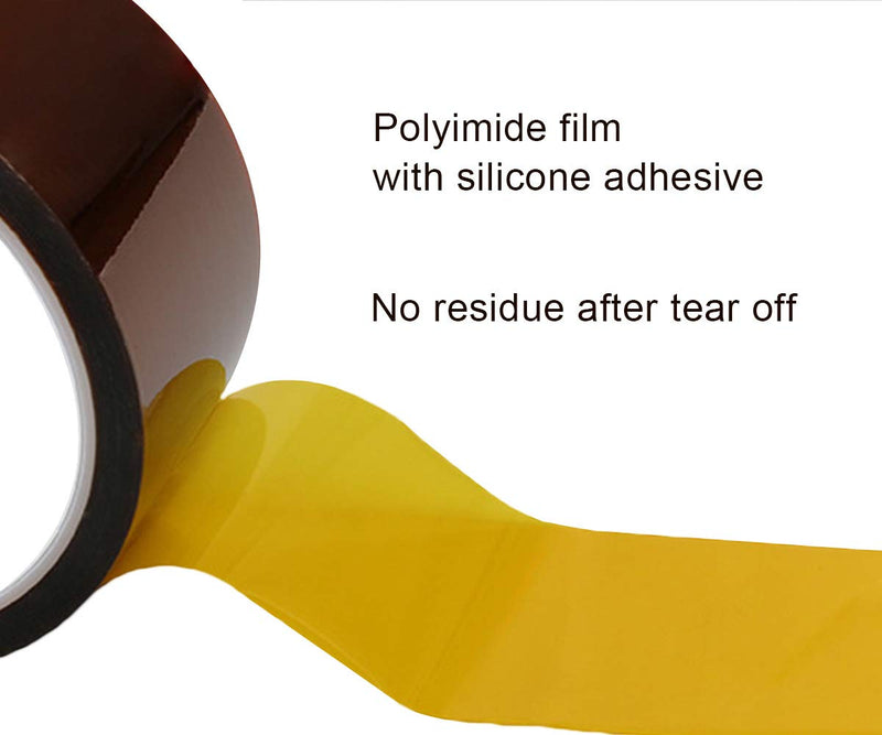 High Temperature Tape Heat Resistant Tape for Heat Transfer,3D Printers High Temp Tape,Electronics Polyimide Tape,Kapton Tape 2/5 inch 36yds 2 Rolls 2 Rolls- 2/5"