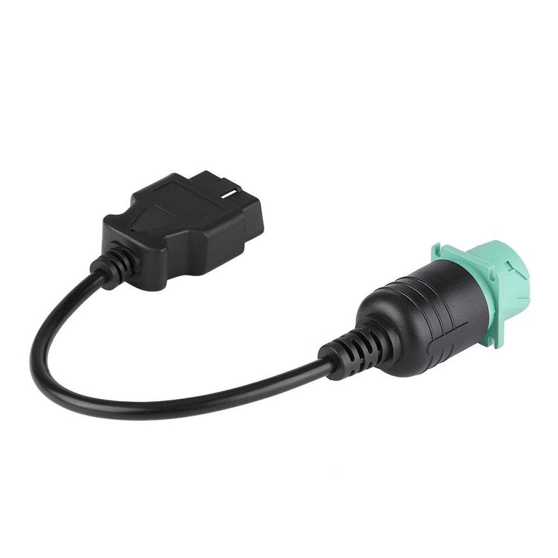 Qiilu 9 Pin to 16 Pin OBD2 Truck Diagnostic Scanner Cable Adapter J1962-J1939 for Cummins Diesel Engine(Male)