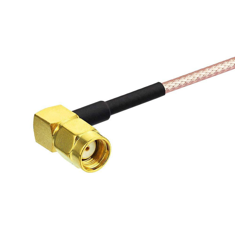 Bingfu WiFi Antenna Extension Cable (2-Pack) RP-SMA Male Right Angle to RP-SMA Female Bulkhead Mount RG316 Cale 30cm 12 inch for WiFi Router Security IP Camera Monitor Mini PCIE Card 12 inch / 30cm Right Angle