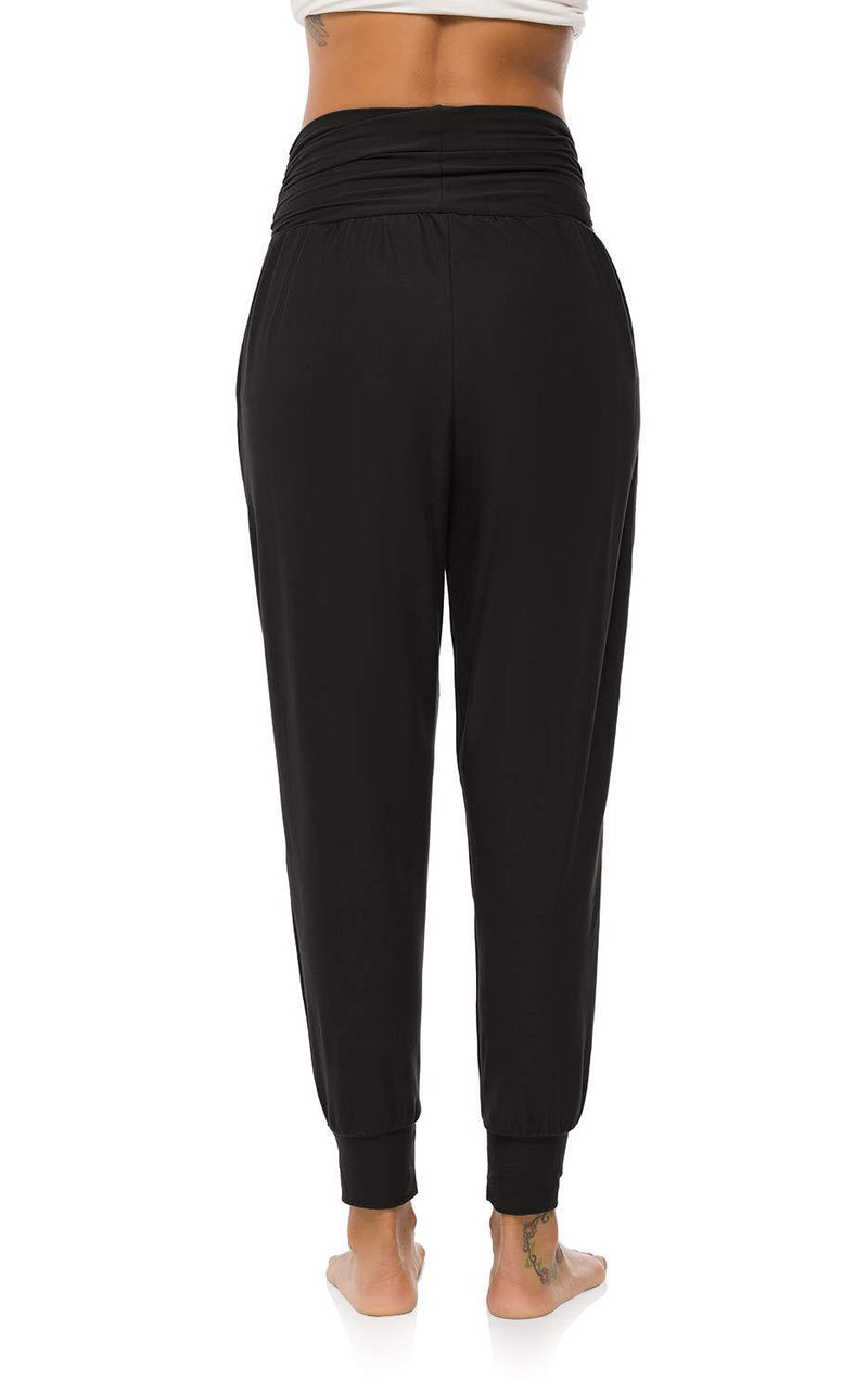 DIBAOLONG Womens Yoga Sweatpants Loose Workout Joggers Pants Comfy Lounge Pants with Pockets Small Black