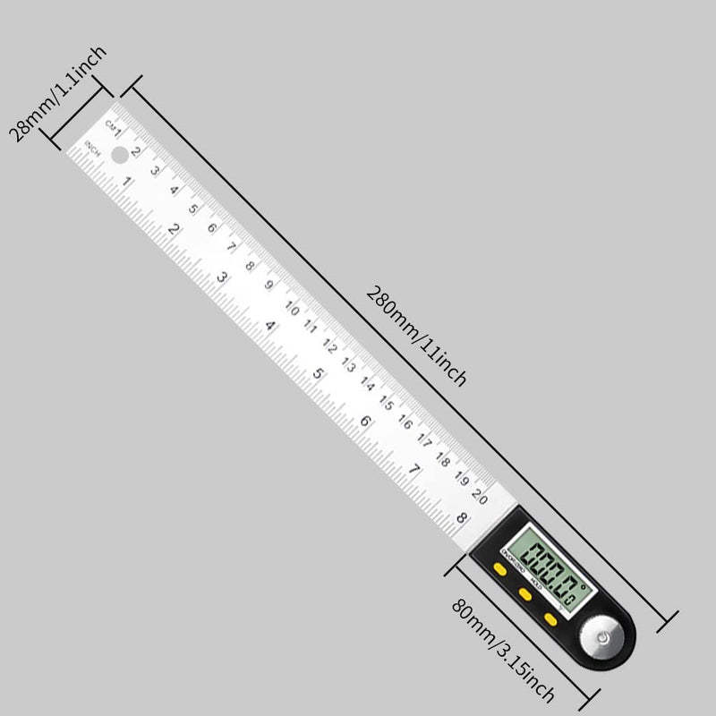 Newaner protractor digital angle ruler with LCD display, stainless steel angle measurement, angle display for woodwork, home work, craftsmen, 360° angle measurement, hold function