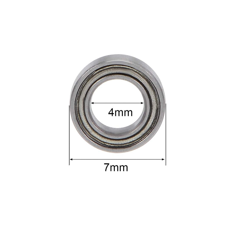 uxcell MR74ZZ Deep Groove Ball Bearing 4x7x2.5mm Double Shielded ABEC-3 Bearings 10-Pack 4mmx7mmx2.5mm