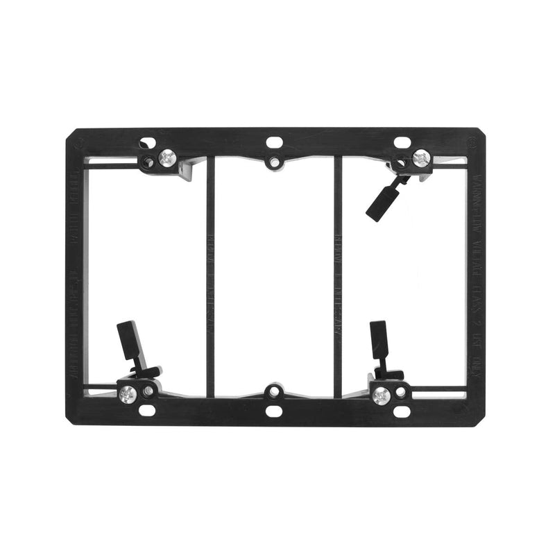 Low Voltage Mounting Bracket 3 Gang, TENINYU Wall Plate Mounting Bracket for Telephone Wires, Network Cables, HDMI, Coaxial, Speaker Cables (3-Gang)