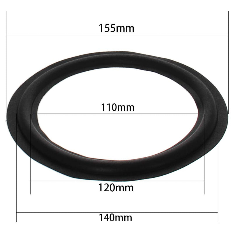 Fielect 6inch/155mm Speaker Foam Edge Surround Rings Replacement Part for Speaker Repair or DIY 1pcs