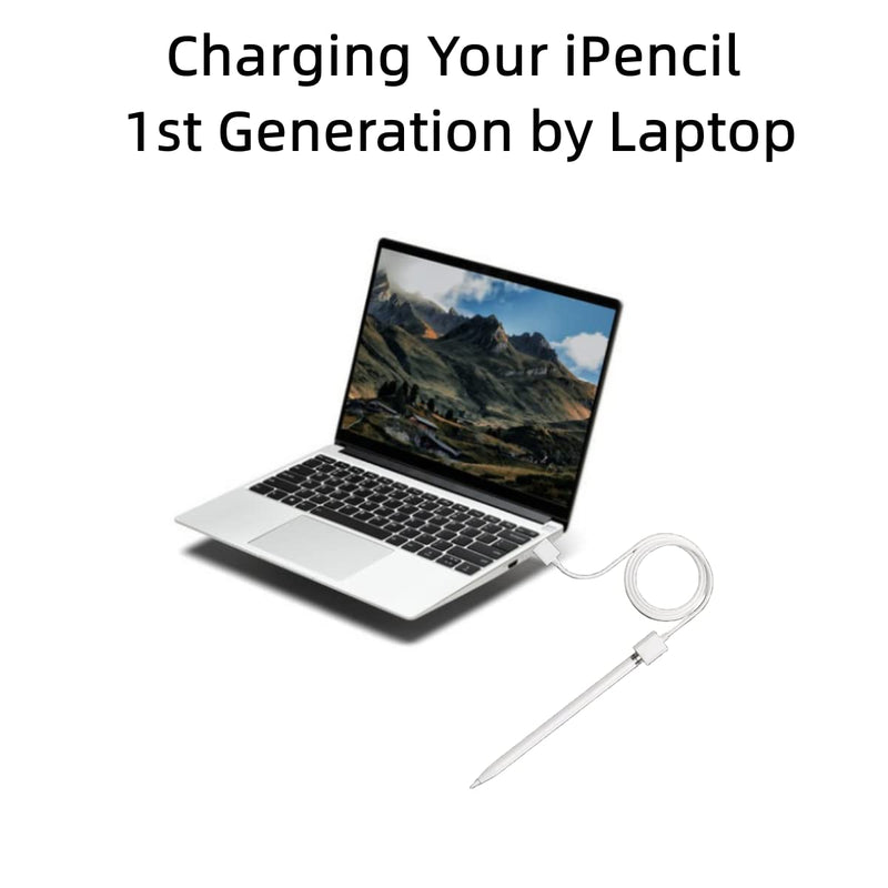 Design for Apple Pencil Charging Adapter Compatible with Apple Pencil 1st Generation,3.3FT iPencil 1 Gen Accessories Charger Cable Help for i Pad Extend Battery Life & Protect Charging Port (1 Pack) 1 Pack 3.3 FT