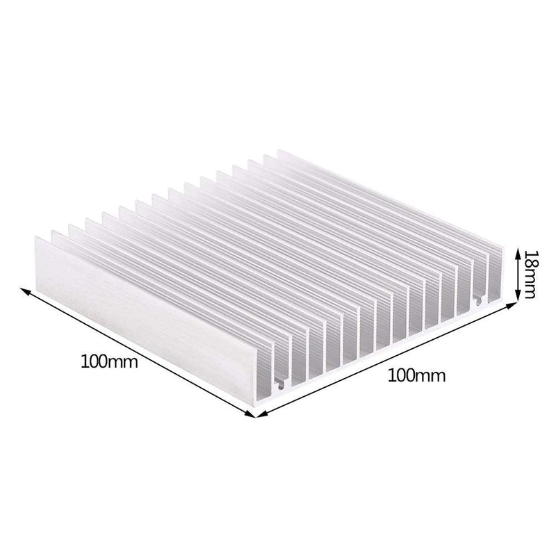 Aluminum heatsink, 100 * 100 * 18mm heatsink self-adhesive mini heatsink 1 piece heatsink good thermal conductivity heatsink cooling fin CPU cooler PC cooler