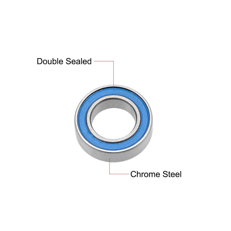 uxcell MR148-2RS Deep Groove Ball Bearings 8mm Inner Dia 14mm OD 4mm Bore Double Sealed Chrome Steel Blue Seal Z2 20pcs 8mmx14mmx4mm