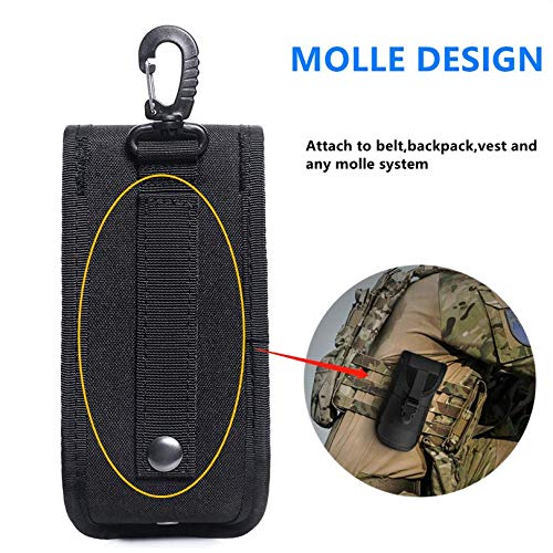 ACEXIER MOLLE Glasses Pouch Outdoor Durable Tactical Pouch Sunglasses Case Army Style Flashlight Pouch with Buckle Black