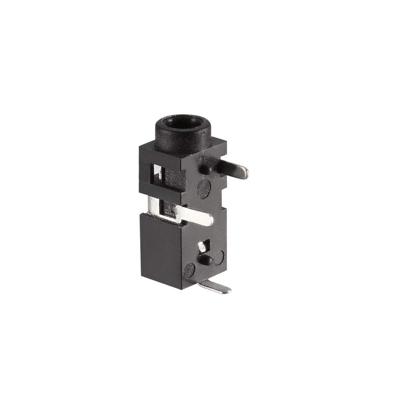 uxcell PCB Mount 2.5mm 3 Pin Socket Headphone Stereo Jack Audio Video Connector PJ208 Black 10Pcs