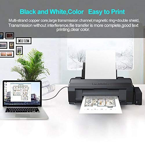 Printer Cable to Computer USB Printer Scanner Cable High Speed A Male to B Male Cord Compatible with HP, Canon, Dell, Epson, Lexmark, Xerox, Samsung and More (5FT)