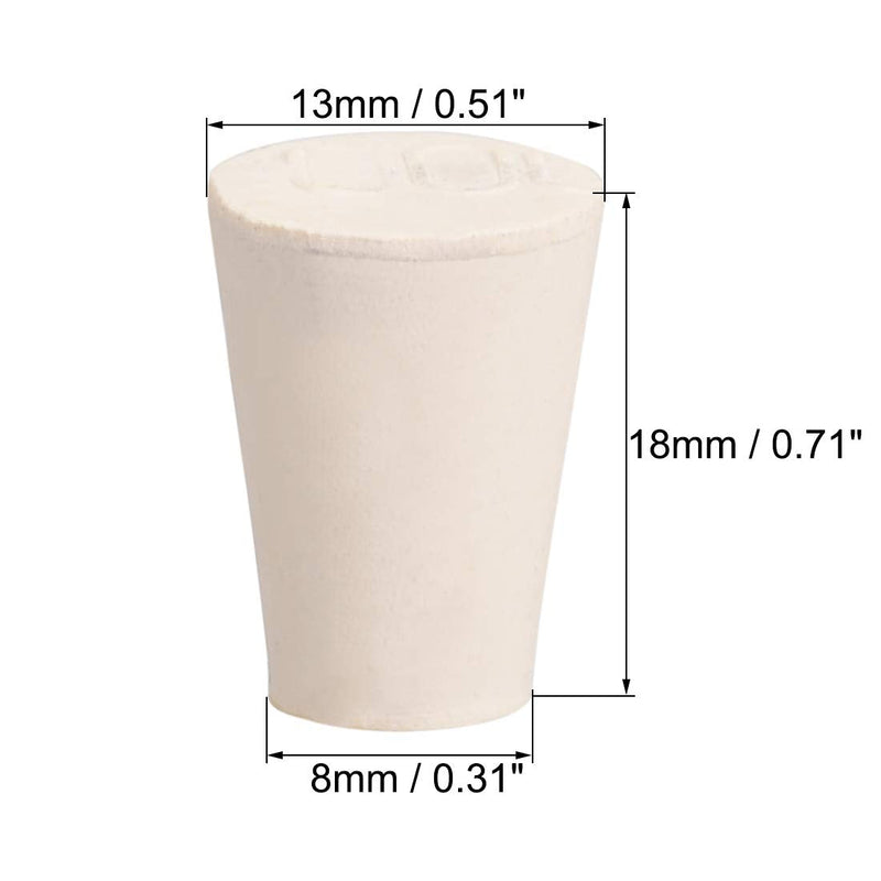 uxcell White Tapered Shaped Solid Rubber Stopper for Lab Tube Stopper Size 000 20Pcs 8x13x18mm