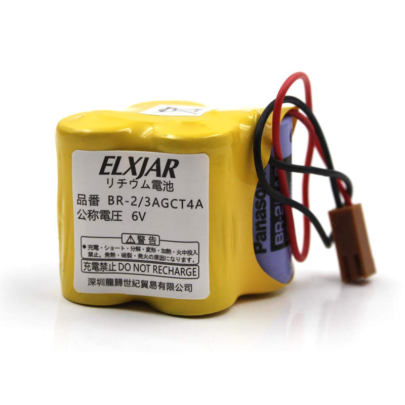 (3-Pack) BR-2/3AGCT4A 6V 4400mAh Replacement Battery for Panasonic FANUC A98L-0031-0025, CUSTOM-107, SHS749, ALIT0138, LIT0138 (Brown Connector) Brown Connector