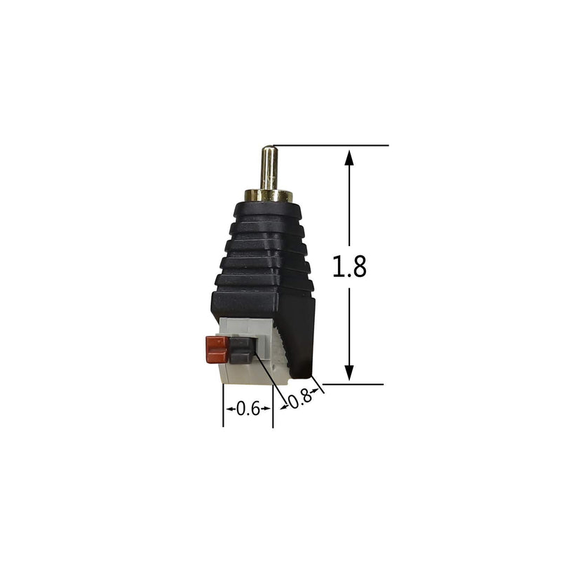 5 Pcs Cable Audio Adapter, Speaker Wire Cable to Audio Male RCA Connector Adapter Jack Plug