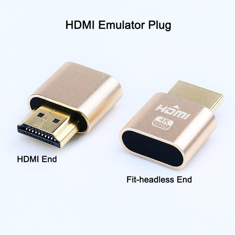 DTECH 4K HDMI Dummy Plug Display Emulator Headless Ghost Adapter Compatible with Windows Mac OSX Linux Support 4kx2k 2160P 1080p for Computer Desktop (fit-Headless, 5 Pack)