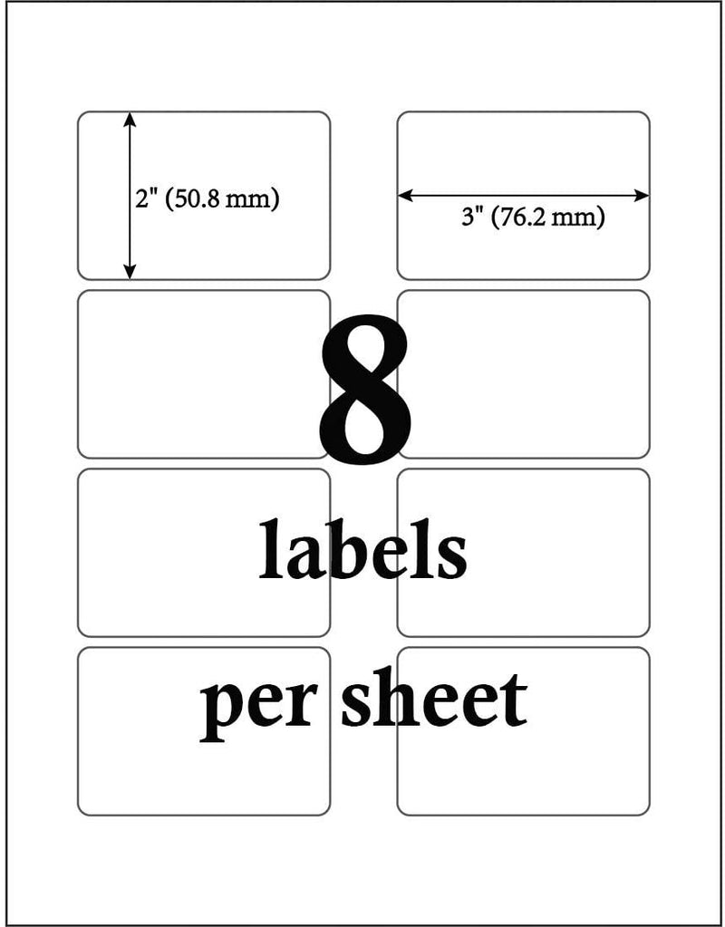 Mr-Label 2" x 3" Matte Frosted Clear Rectangle Labels - Waterproof and Tear-Resistant - for Inkjet & Laser Printer - Permanent Adhesive - for Glass Bottle | Gift Bag (10 Sheets Total 80 Labels) 10 sheets total 80 labels