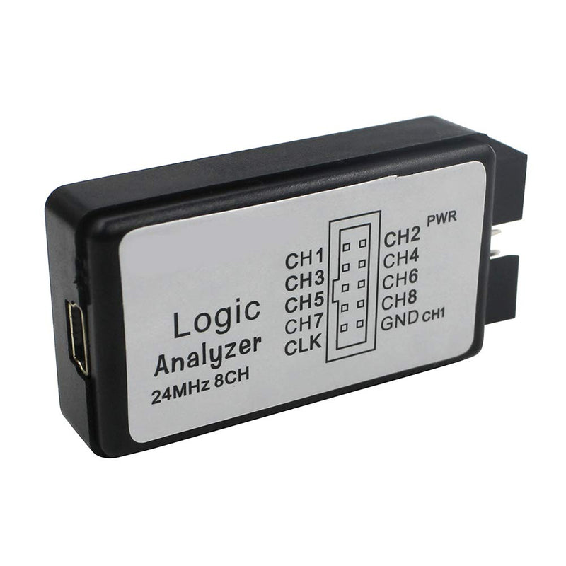 KeeYees USB Logic Analyzer with 12 6 Colors Test Clips Set USB Cable 24 MHz 8CH UART IIC SPI Debug for Arduino for ARM FPGA M100 SCM