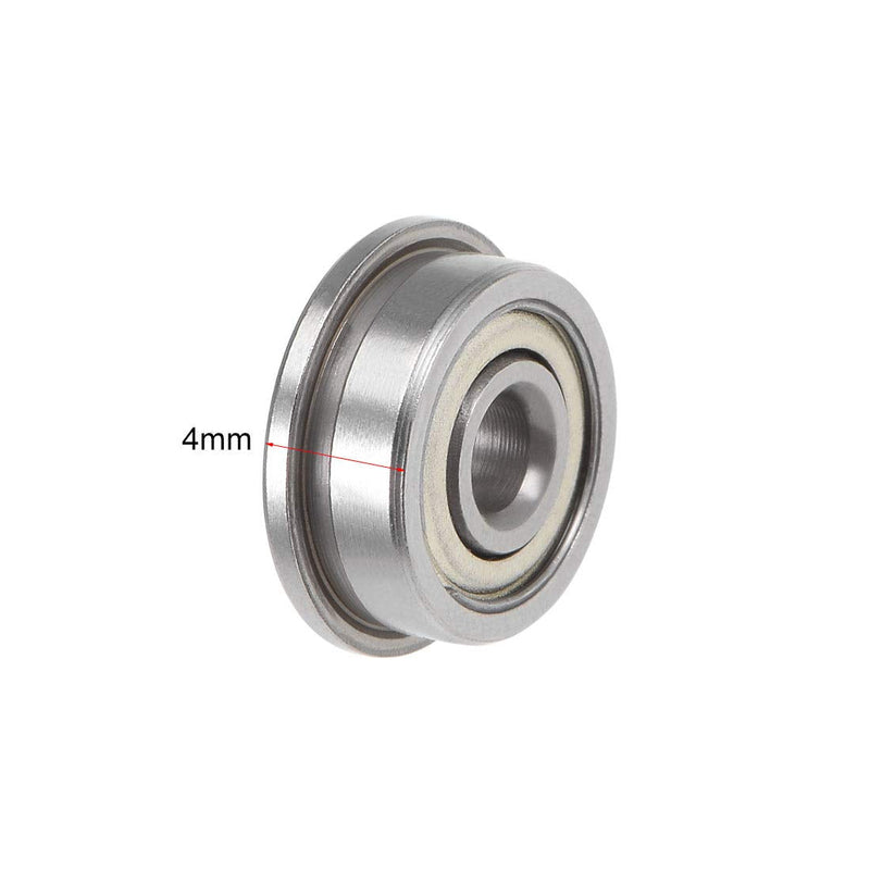 uxcell F623ZZ Flanged Ball Bearing 3x10x4mm Shielded Chrome Steel Bearings 10pcs