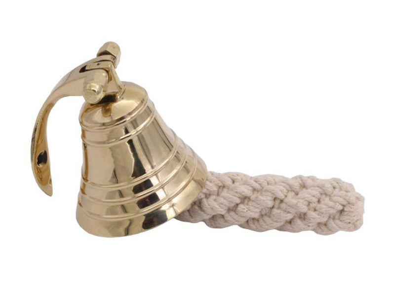 The Metal Magician 2" Polish Ship?s Bell Maritime Duty Watch/Indoor/Outdoor/Last Orders/Pub/Door/School/Dinner/Reception Wall Mountable Brass Bell with Wall Mount