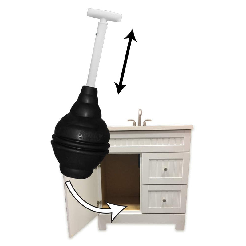 Korky 96-4AM Telescoping T-Shaped Handle BeehiveMAX Universal Plunger, Black Adjustable Handle