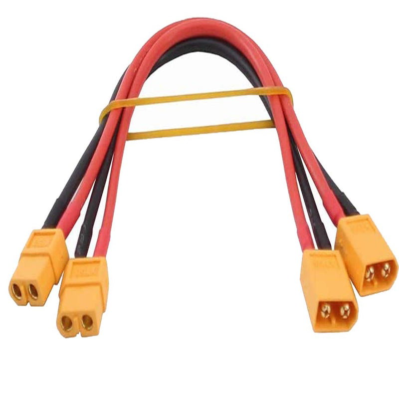 2 pcs XT60 Male Plug Connector to XT60 Female Plug Connector Adapter Extension with 30cm 14AWG Silicone Wire (xt60 Cable) xt60 cable