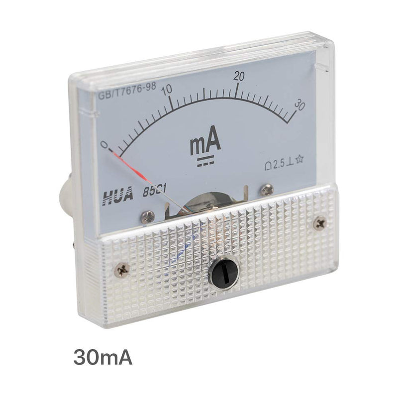 Cloudray 30mA/50mA Ammeter DC 0-30/0-50mA Analog Amp Panel Meter Current Tester Hua 85C1 (30mA)