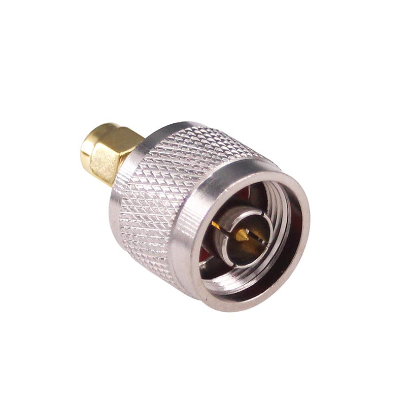 RFaha 2pcs SMA to N Coax Adapter SMA Male to N Type Male RF Coaxial Connector for WiFi(F115-2), silver and gold
