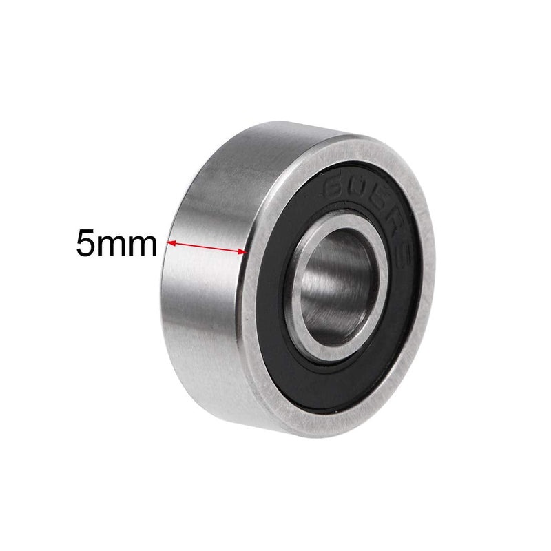 uxcell 605-2RS Deep Groove Ball Bearings 5mm Inner Dia 14mm OD 5mm Bore Double Sealed Chrome Steel Z2 10pcs 5mmx14mmx5mm