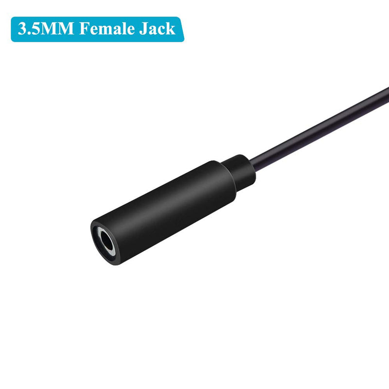 Fancasee (2 Pack) Replacement 3.5mm Female Jack to Bare Wire Open End TRS 3 Pole Stereo 1/8" 3.5mm Jack Plug Connector Audio Cable for Headphone Headset Earphone Cable Repair