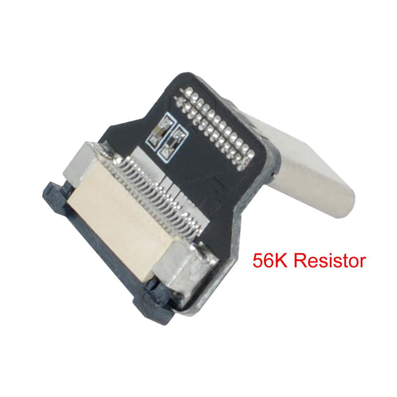 JSER CYFPV Type-C USB Male Connector for FPV HDTV Multicopter Aerial Photography (USB-C-UP) Black USB-C Up Angled