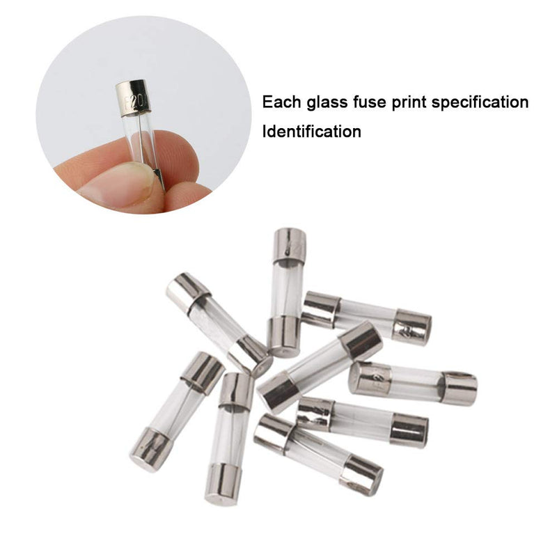 QitinDasen 150 pieces professional 5 x 20 mm car glass tube fuses, quick blow glass fuse, fast blow glass fuses, with 20 pieces fuse seat and 5 pieces AGC fuse holder 5 x 20 mm - 175 pieces