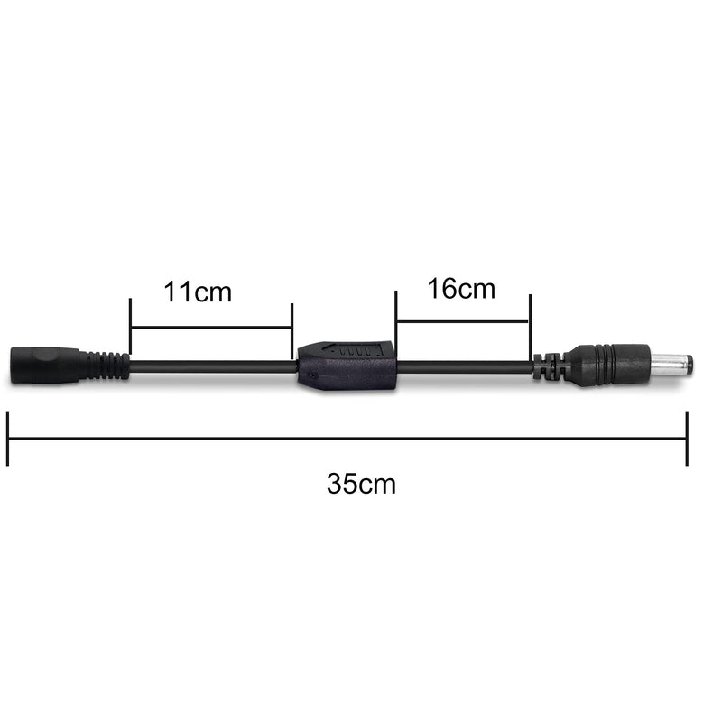 PNGKNYOCN 35cm DC Power Splitter Cable 5.5mm x 2.1mm DC Jack Plug 1 Female to 4 Male Splitter Cable,Y Splitter Adapter Wire,for CCTV Cameras DVR, LED Light Strip (2 Pack)