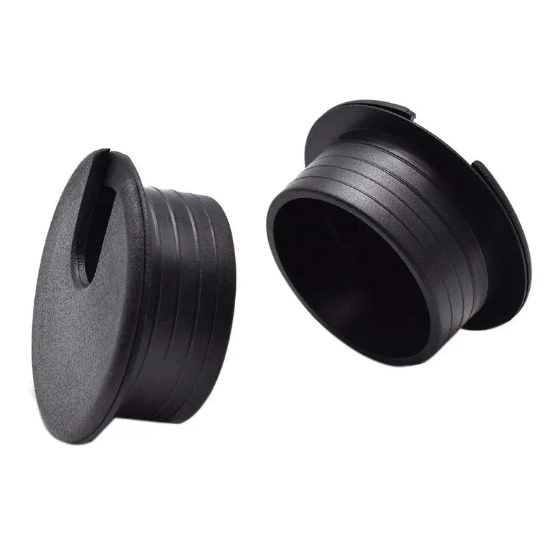 1-1/2 Inch (38mm) Black Wire Grommets and Cable Ties Kit ABS Plastic Desk Hole Cover Cord Organizer for Computer Desk Cabinet (2pcs Desk Grommets + 6pcs Reusable Ties) 38mm(1-1/2 inch)