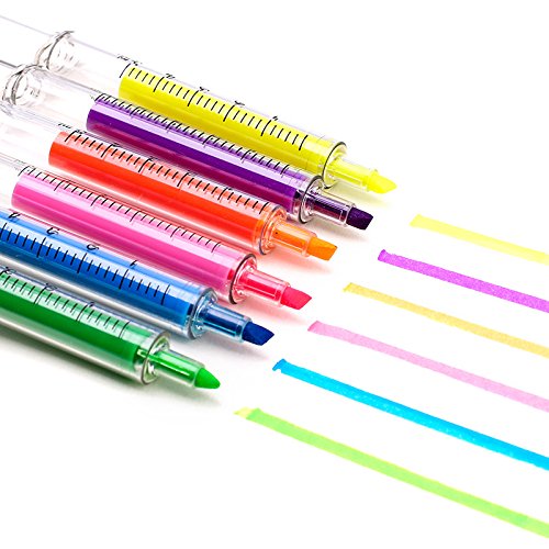 Allpdesky 72 PCS Syringe Highlighter Pens with 6 Colors Christmas Gift