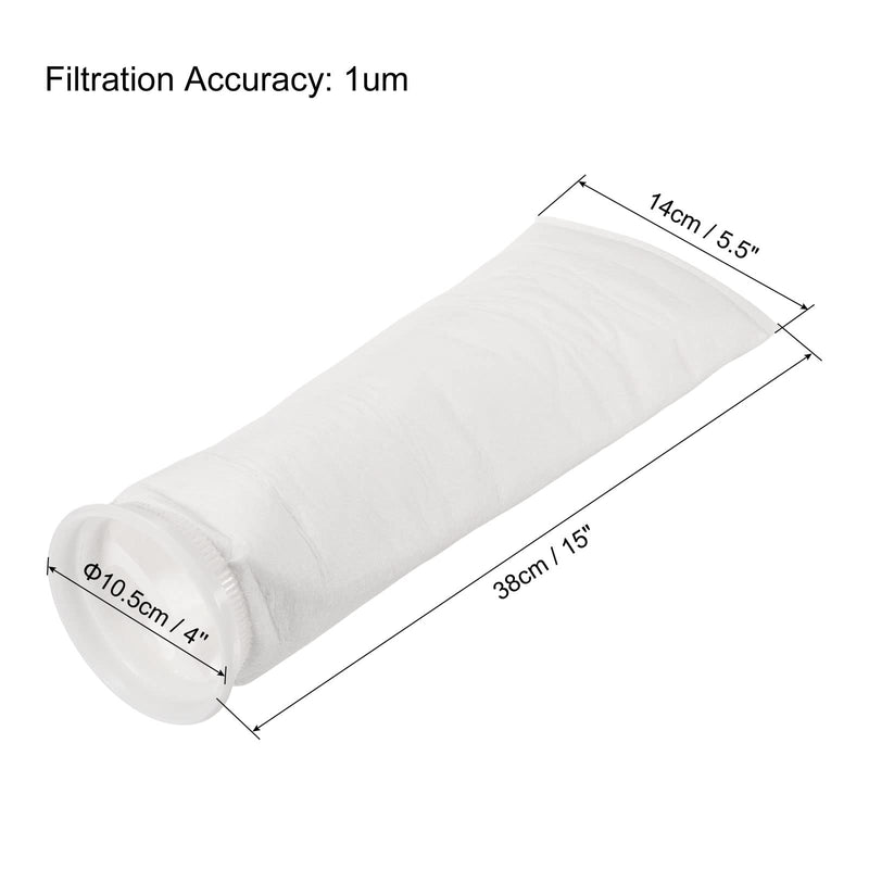 PATIKIL 4" Ring Filter Socks 1 Micron Mesh Pocket Swimming Pool Skimmer White