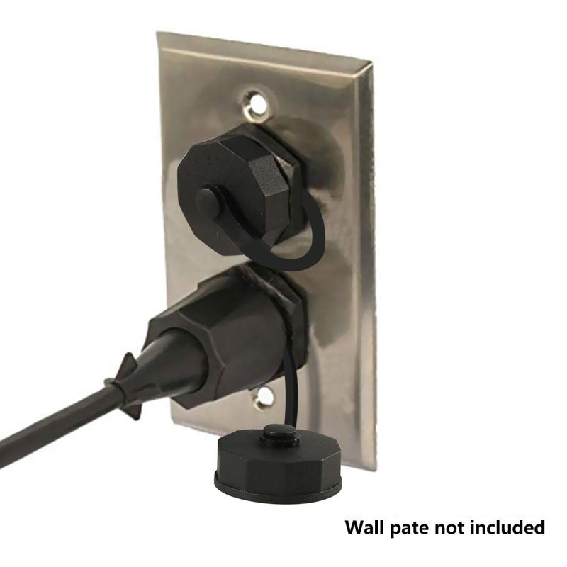 UMLIFE 2PCS RJ45 Ethernet LAN Cable Connector CAT6 Shielded Industrial Panel Mount Bulkhead Feed Thru Coupler with Waterproof IP67 Dustproof Cap Outdoor Industrial Standard Black