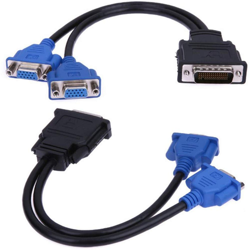 ANRANK DV59215AK DMS-59 Pin Male to 2 VGA 15 Pin Female Splitter Y-Cable Adapter