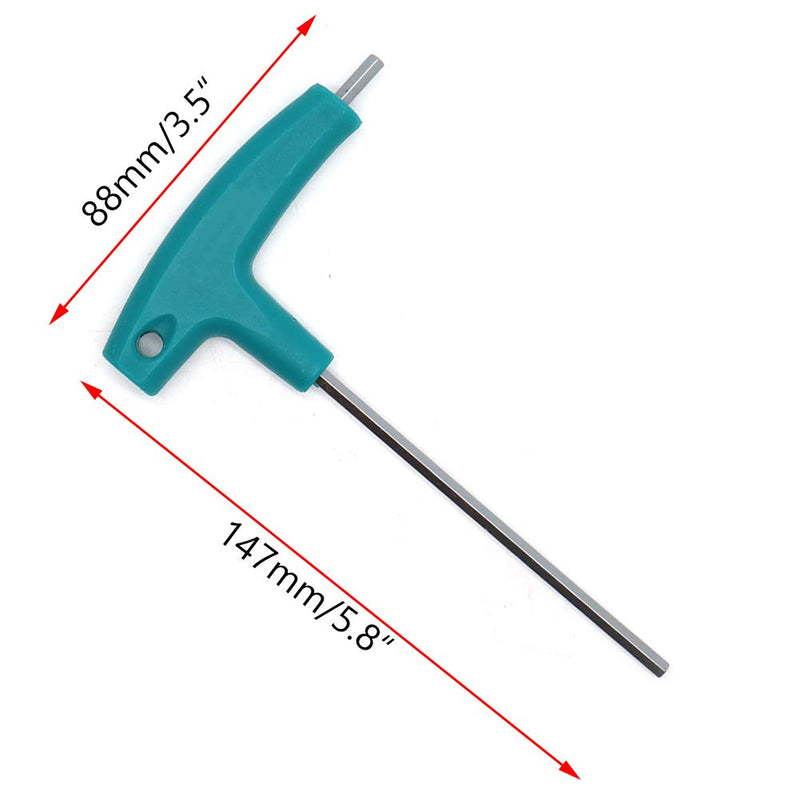 Rannb 4mm Hex Key T-Handle Dual End Allen Wrench - 2pcs