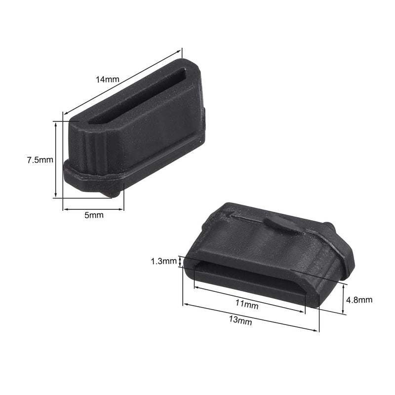 uxcell Silicone TV Anti-Dust Stopper Cap Cover for Female Port Black 5pcs