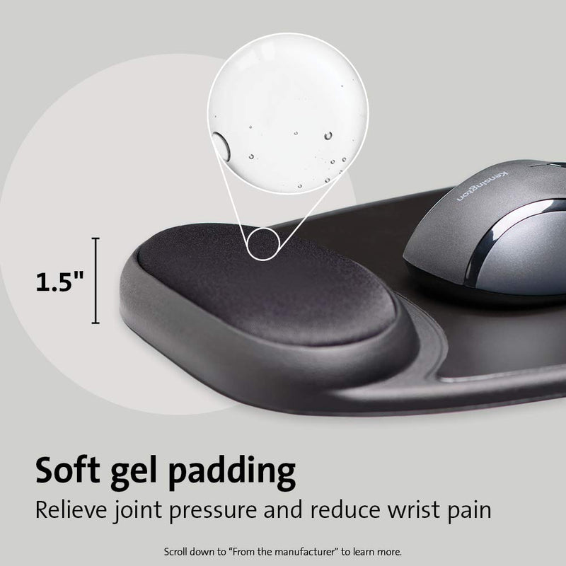 Kensington Comfort Gel Mouse Pad with Wrist Rest - Black (K62386AM)