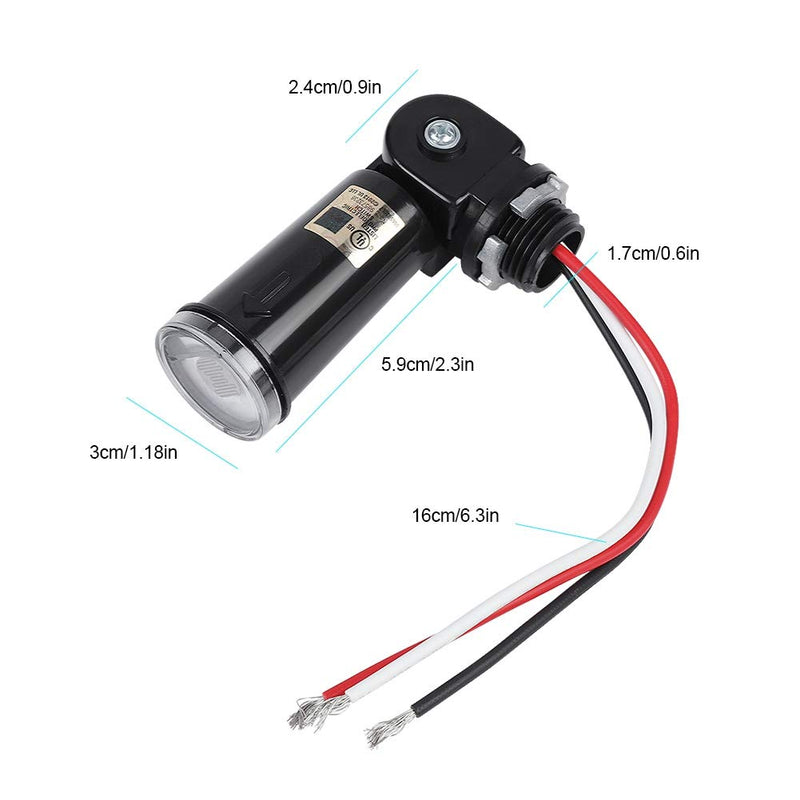 Photoelectric Switch Sensor 120V Photocell Dusk to Dawn Button Photo Control Eye Switch Flush Mount