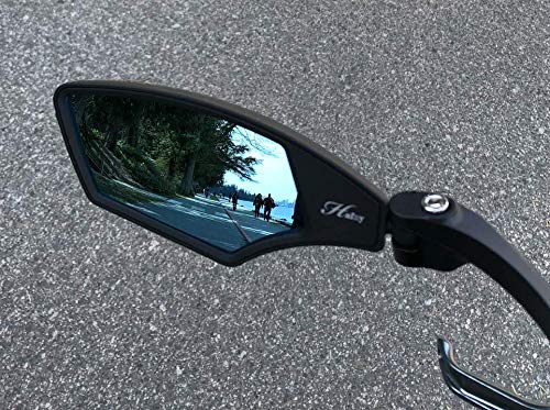 Hafny New Handlebar Bike Mirror, HD Blast-Resistant, Safe Crystal Clear Glass Mirror, Adjustable Rotatable Bike Mirror, Rearview Mirror, Bicycle Mirror,HF-MR095 Anti-glare Blue Left