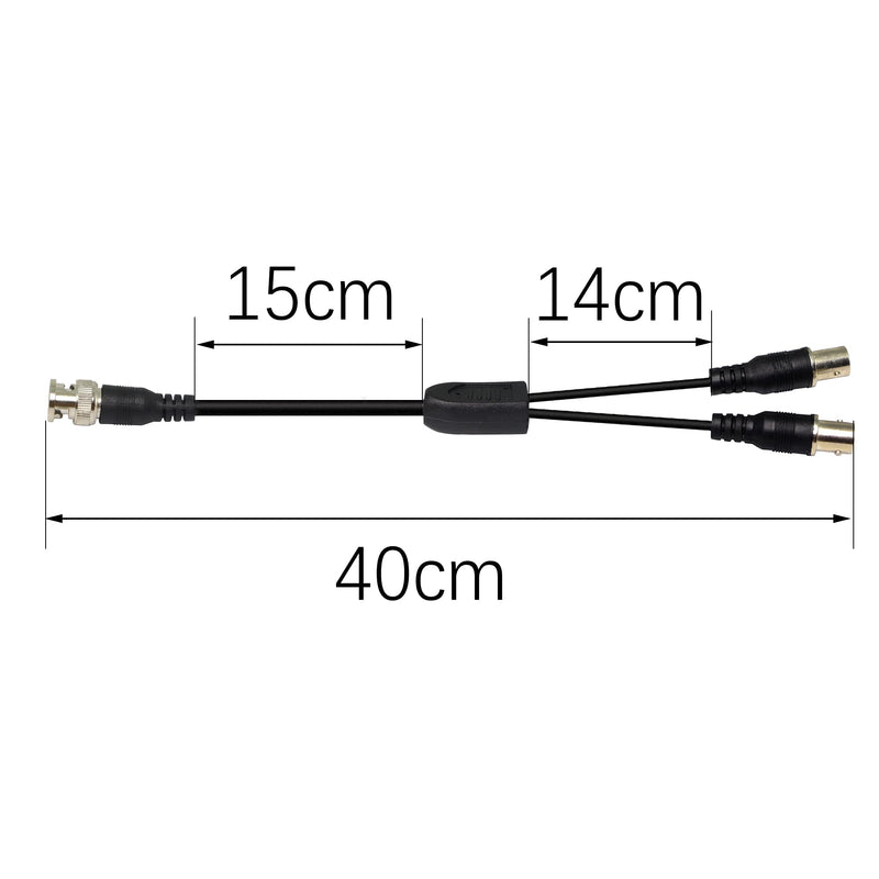 PNGKNYOCN BNC Coaxial Y Splitter Cable BNC Male to Dual BNC Female Connector Adapter Cable for Cameras and Video Equipment（0.4m）