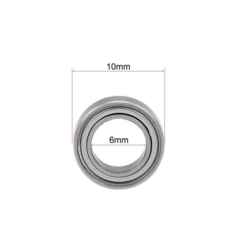 uxcell SMR106ZZ Stainless Steel Ball Bearing 6x10x3mm Shielded MR106ZZ Bearings 2pcs