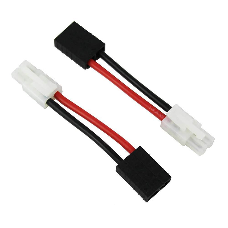 OliYin 3pcs Compatible with TRX Female to Tamiya Male Connector Adapter Cable 14awg 5cm 1.96in for NiCd NiMH Dynamite(Pack of 3)