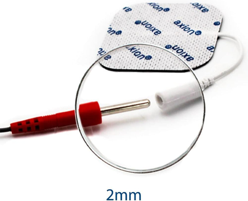 16 TENS EMS electrode pads 5x5 cm, reusable adhesive electrodes for TENS devices & EMS trainers, very good adhesive conductivity, 2mm plug connection | Certified medical device - axion