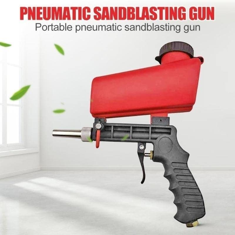 1/4" Air Sandblasting Gun, 90psi Gravity Pneumatic Sandblaster, Small Sandblasting Machine for Removing Paint, Stains, Rustproof Surfaces