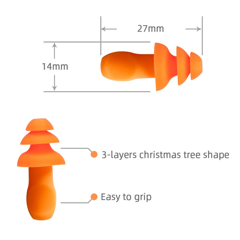 10 Pair Corded Ear Plugs for Shooting Range Ear Protection for Gun Range - Hunting Ear Plugs Individually Wrapped Shooting Ear Buds Hunting Ear Protection Hearing Protection Ear Plugs for Construction 10 Pair (Pack of 1)